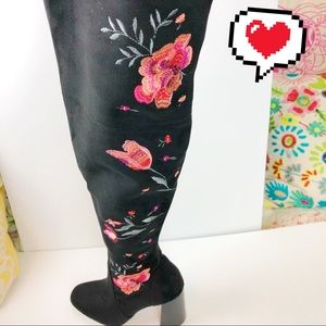 INC Delisa Floral Thigh High Boots Size 5 #245